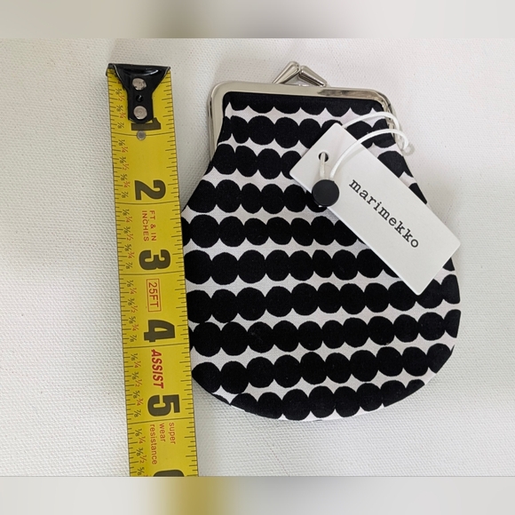 Marimekko New Small Räsymatto Coin Purse Wallet, Black And White, Scandinavian - Picture 8 of 9